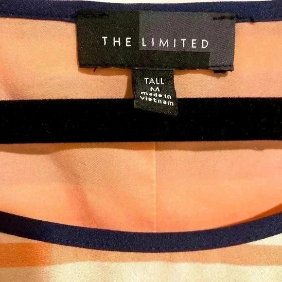 The Limited Women's Dress Peach Blue Green Striped Size Medium Tall- EUC - Picture 4 of 4